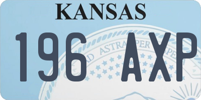 KS license plate 196AXP