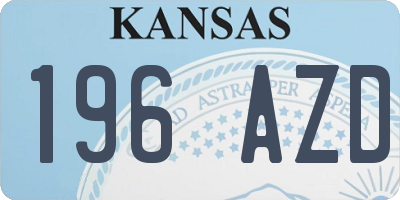 KS license plate 196AZD