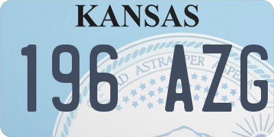 KS license plate 196AZG
