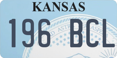 KS license plate 196BCL