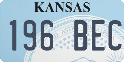 KS license plate 196BEC