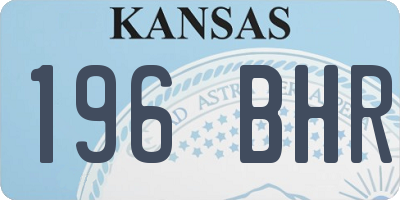 KS license plate 196BHR