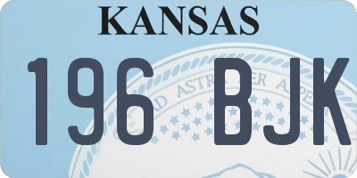 KS license plate 196BJK