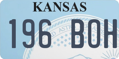 KS license plate 196BOH