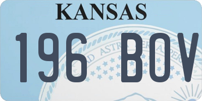KS license plate 196BOV