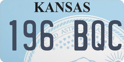 KS license plate 196BQC