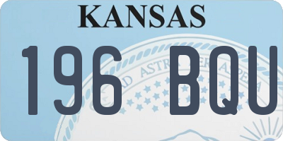 KS license plate 196BQU