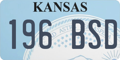KS license plate 196BSD
