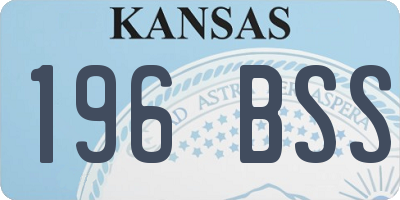 KS license plate 196BSS