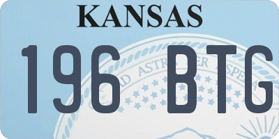 KS license plate 196BTG