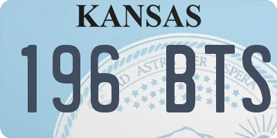 KS license plate 196BTS