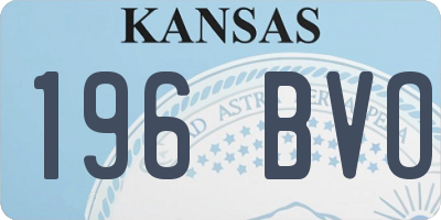 KS license plate 196BVO