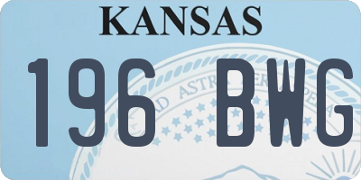 KS license plate 196BWG