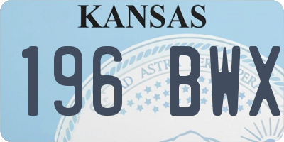 KS license plate 196BWX