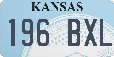 KS license plate 196BXL