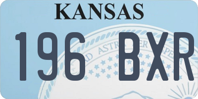 KS license plate 196BXR