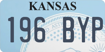 KS license plate 196BYP