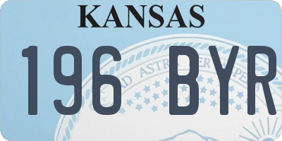KS license plate 196BYR