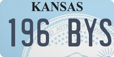 KS license plate 196BYS