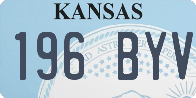 KS license plate 196BYV