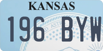 KS license plate 196BYW