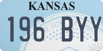 KS license plate 196BYY
