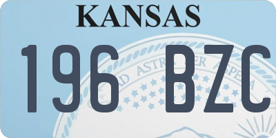 KS license plate 196BZC