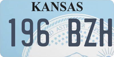 KS license plate 196BZH