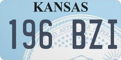 KS license plate 196BZI