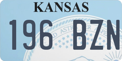 KS license plate 196BZN