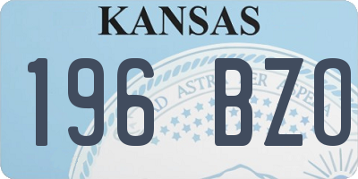 KS license plate 196BZO
