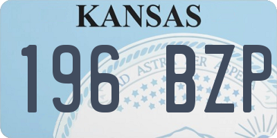 KS license plate 196BZP