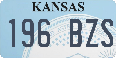 KS license plate 196BZS