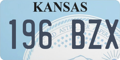 KS license plate 196BZX