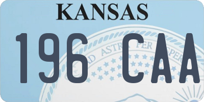 KS license plate 196CAA