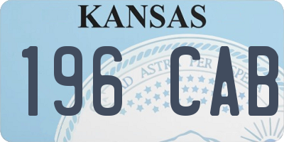 KS license plate 196CAB
