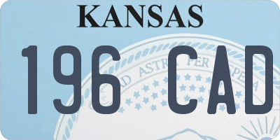 KS license plate 196CAD