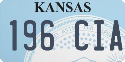 KS license plate 196CIA