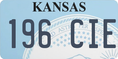 KS license plate 196CIE