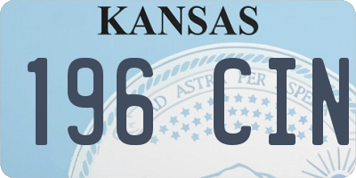 KS license plate 196CIN