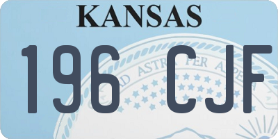 KS license plate 196CJF