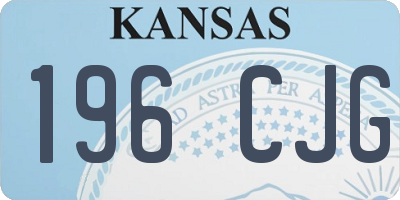 KS license plate 196CJG