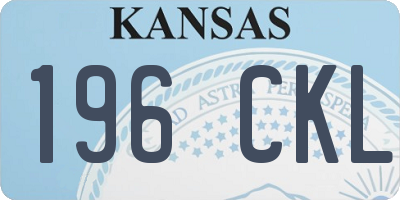 KS license plate 196CKL