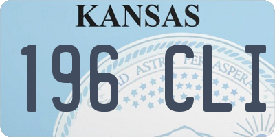 KS license plate 196CLI