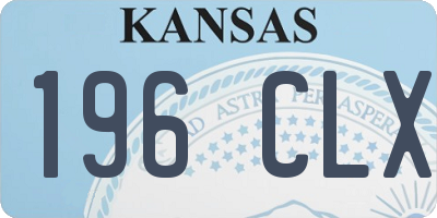 KS license plate 196CLX