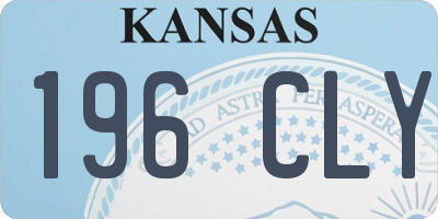 KS license plate 196CLY