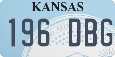 KS license plate 196DBG