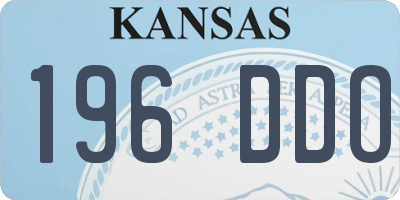 KS license plate 196DDO
