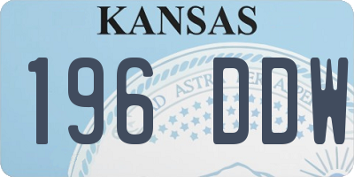 KS license plate 196DDW