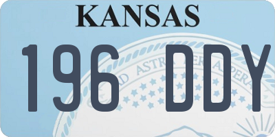 KS license plate 196DDY